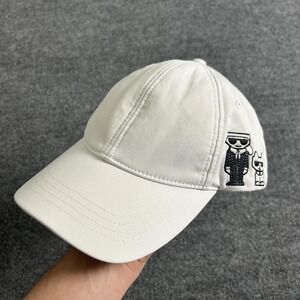 Karl Lagerfeld Paris Hat Cap Strap Back One Size White Cartoon Embroidered Logo